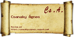 Csanaky Ágnes névjegykártya