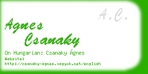 agnes csanaky business card